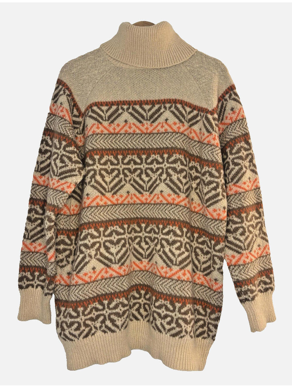 Suzanne Betro Signature Women's Knit Turtleneck Fair Isle Sweater Sx L/XL NWT